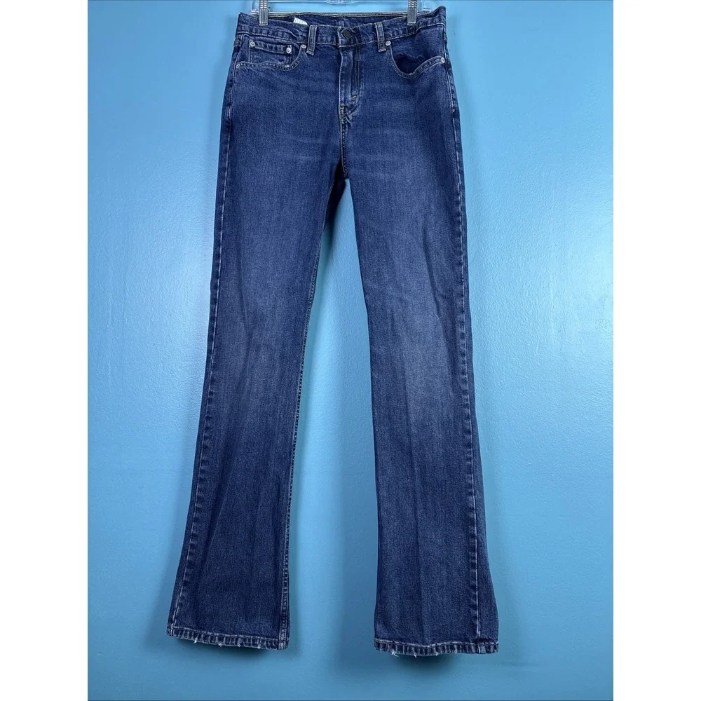 Levis Jeans Mens 32x36 Blue 527 Bootcut Western Cowboy Denim Dark Cotton